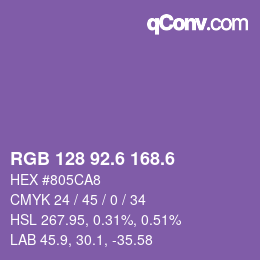 カラーコード: RGB 128 92.6 168.6 | qconv.com