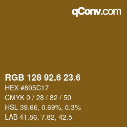 カラーコード: RGB 128 92.6 23.6 | qconv.com