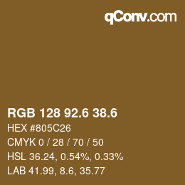 カラーコード: RGB 128 92.6 38.6 | qconv.com