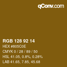 カラーコード: RGB 128 92 14 | qconv.com