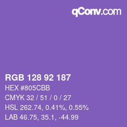 カラーコード: RGB 128 92 187 | qconv.com