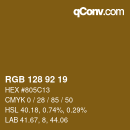 カラーコード: RGB 128 92 19 | qconv.com