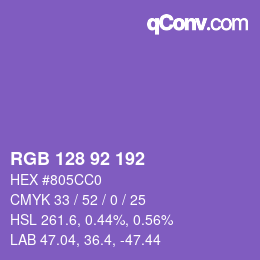 Color code: RGB 128 92 192 | qconv.com