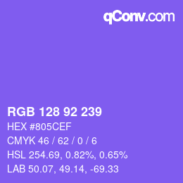 カラーコード: RGB 128 92 239 | qconv.com