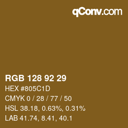 カラーコード: RGB 128 92 29 | qconv.com