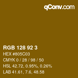 Farbcode: RGB 128 92 3 | qconv.com
