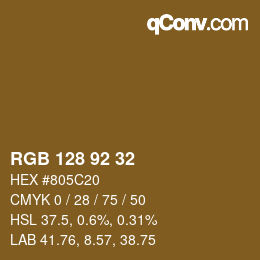 カラーコード: RGB 128 92 32 | qconv.com