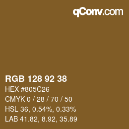 カラーコード: RGB 128 92 38 | qconv.com