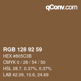 カラーコード: RGB 128 92 59 | qconv.com