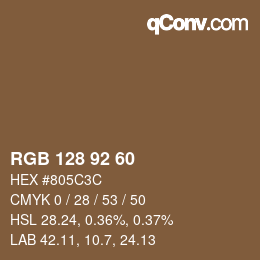 カラーコード: RGB 128 92 60 | qconv.com