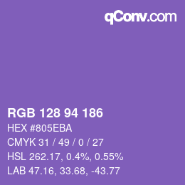 Code couleur: RGB 128 94 186 | qconv.com