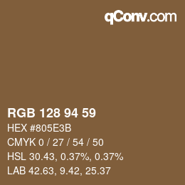 カラーコード: RGB 128 94 59 | qconv.com