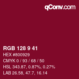 Color code: RGB 128 9 41 | qconv.com