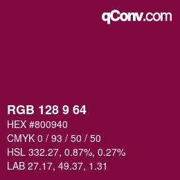Color code: RGB 128 9 64 | qconv.com