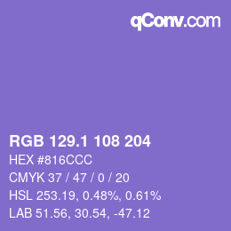 カラーコード: RGB 129.1 108 204 | qconv.com