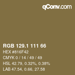 カラーコード: RGB 129.1 111 66 | qconv.com