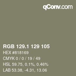 カラーコード: RGB 129.1 129 105 | qconv.com