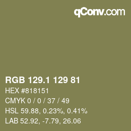 カラーコード: RGB 129.1 129 81 | qconv.com