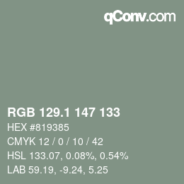 Color code: RGB 129.1 147 133 | qconv.com