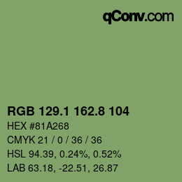 Color code: RGB 129.1 162.8 104 | qconv.com