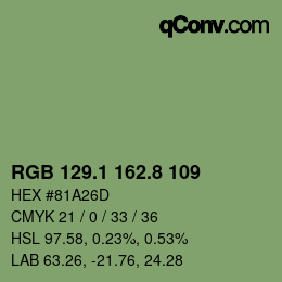 Color code: RGB 129.1 162.8 109 | qconv.com