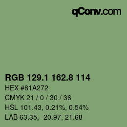Color code: RGB 129.1 162.8 114 | qconv.com