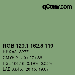 Color code: RGB 129.1 162.8 119 | qconv.com