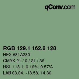 Color code: RGB 129.1 162.8 128 | qconv.com
