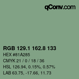 Farbcode: RGB 129.1 162.8 133 | qconv.com
