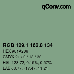 Farbcode: RGB 129.1 162.8 134 | qconv.com