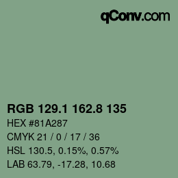 Color code: RGB 129.1 162.8 135 | qconv.com