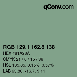 Color code: RGB 129.1 162.8 138 | qconv.com