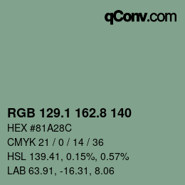 Color code: RGB 129.1 162.8 140 | qconv.com