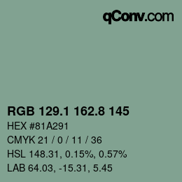 Color code: RGB 129.1 162.8 145 | qconv.com