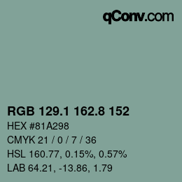Color code: RGB 129.1 162.8 152 | qconv.com