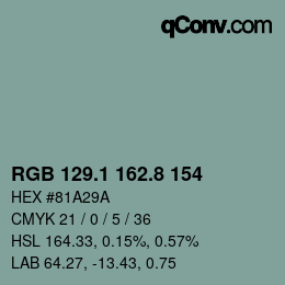 Color code: RGB 129.1 162.8 154 | qconv.com