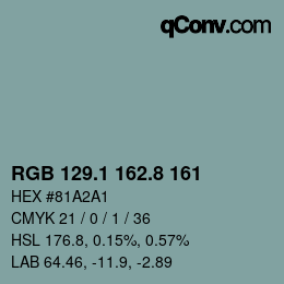 カラーコード: RGB 129.1 162.8 161 | qconv.com