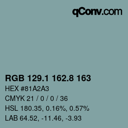 Color code: RGB 129.1 162.8 163 | qconv.com