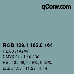 Farbcode: RGB 129.1 162.8 164 | qconv.com