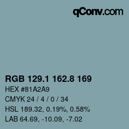 Color code: RGB 129.1 162.8 169 | qconv.com