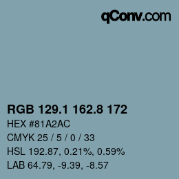 Farbcode: RGB 129.1 162.8 172 | qconv.com