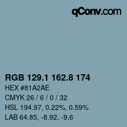 Color code: RGB 129.1 162.8 174 | qconv.com