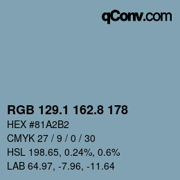 Color code: RGB 129.1 162.8 178 | qconv.com