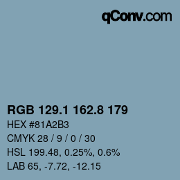 Color code: RGB 129.1 162.8 179 | qconv.com