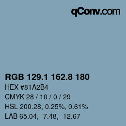 Farbcode: RGB 129.1 162.8 180 | qconv.com