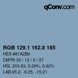Farbcode: RGB 129.1 162.8 185 | qconv.com