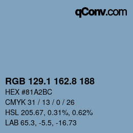 Code couleur: RGB 129.1 162.8 188 | qconv.com