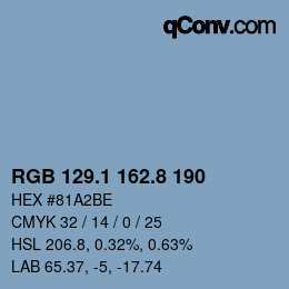 Color code: RGB 129.1 162.8 190 | qconv.com
