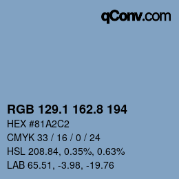 Color code: RGB 129.1 162.8 194 | qconv.com