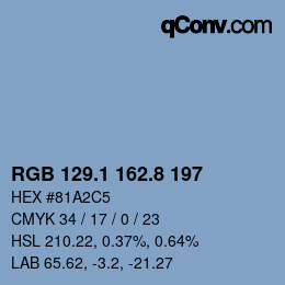 Color code: RGB 129.1 162.8 197 | qconv.com